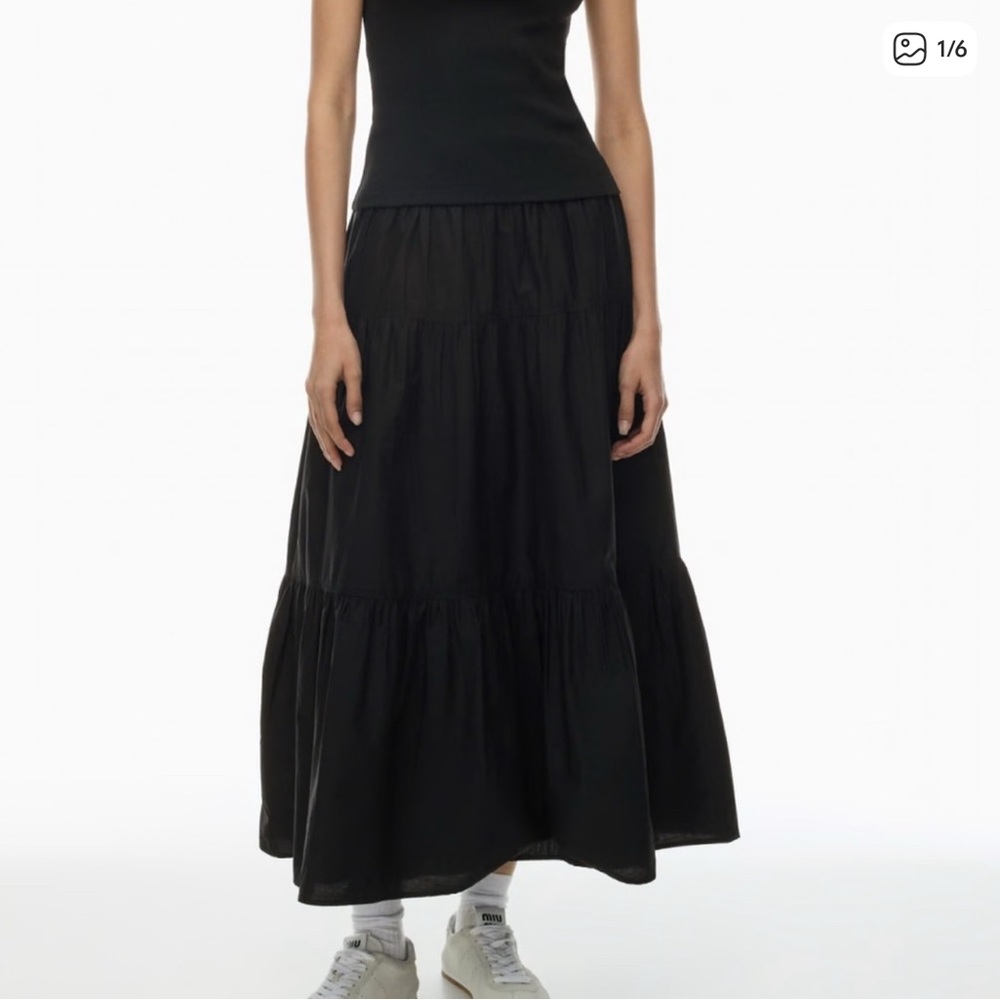 Aritzia Sunday best poplin Black Maxi Skirt brand new